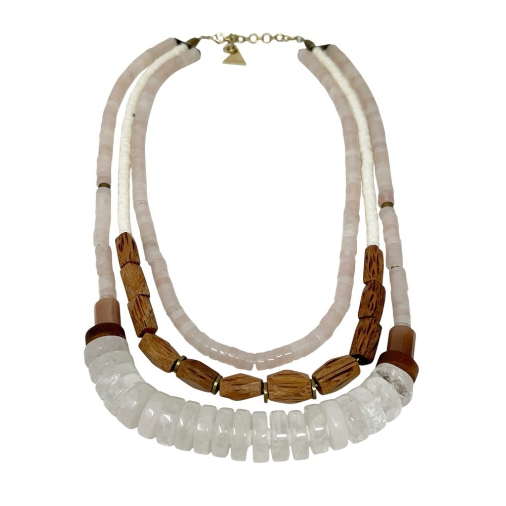 Serefina Rose & Clear Quartz Bohemian-Style, Multi-Strand Statement Necklace - Picture 4 of 9